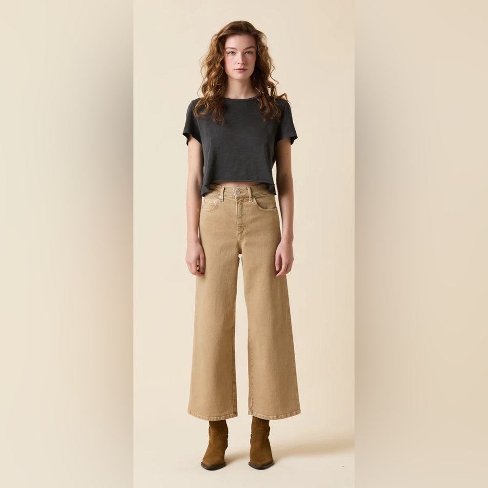 Letters to Juliet Women's Tan Wide-Leg crop Jeans